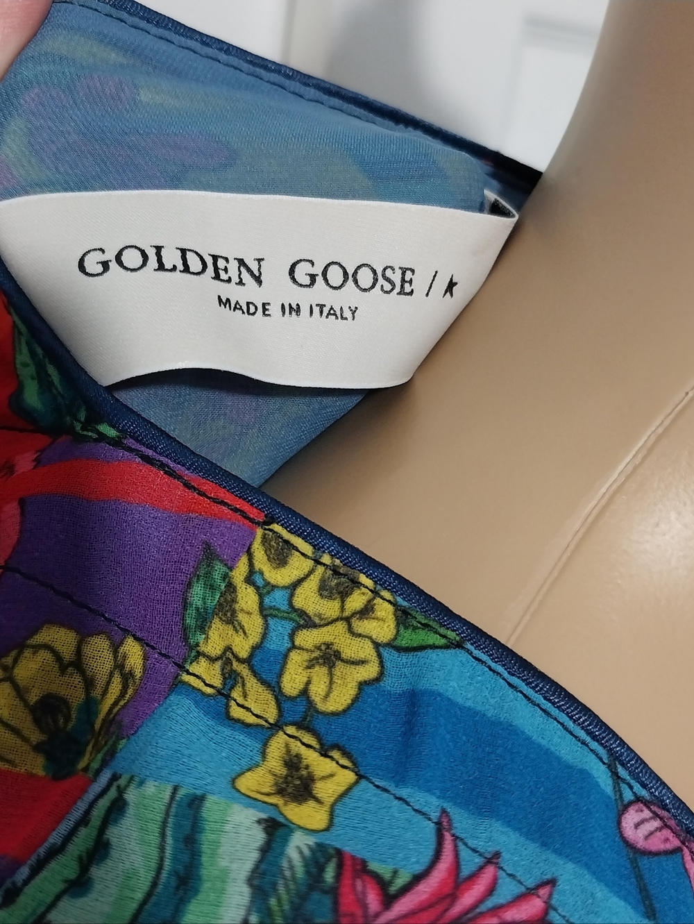 Golden Goose Floral Patchwork Wrap Dress, Size 40 - Picture 7 of 9